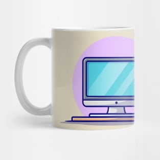 Computer Desktop With Mouse Cartoon Vector Icon Illustration Mug